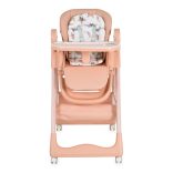 SURPRISE etetőszék szilikon tányérral, evőeszközzel, előkével PINK