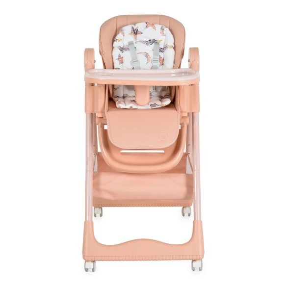 SURPRISE etetőszék szilikon tányérral, evőeszközzel, előkével PINK