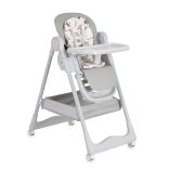 SURPRISE etetőszék szilikon tányérral, evőeszközzel, előkével SZÜRKE