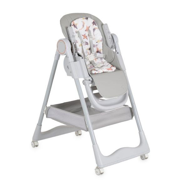 SURPRISE etetőszék szilikon tányérral, evőeszközzel, előkével SZÜRKE