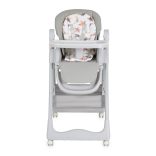 SURPRISE etetőszék szilikon tányérral, evőeszközzel, előkével SZÜRKE