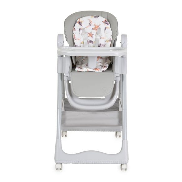 SURPRISE etetőszék szilikon tányérral, evőeszközzel, előkével SZÜRKE