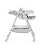 SURPRISE etetőszék szilikon tányérral, evőeszközzel, előkével SZÜRKE