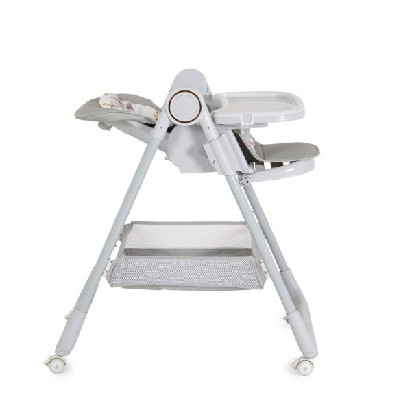 SURPRISE etetőszék szilikon tányérral, evőeszközzel, előkével SZÜRKE