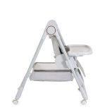 SURPRISE etetőszék szilikon tányérral, evőeszközzel, előkével SZÜRKE