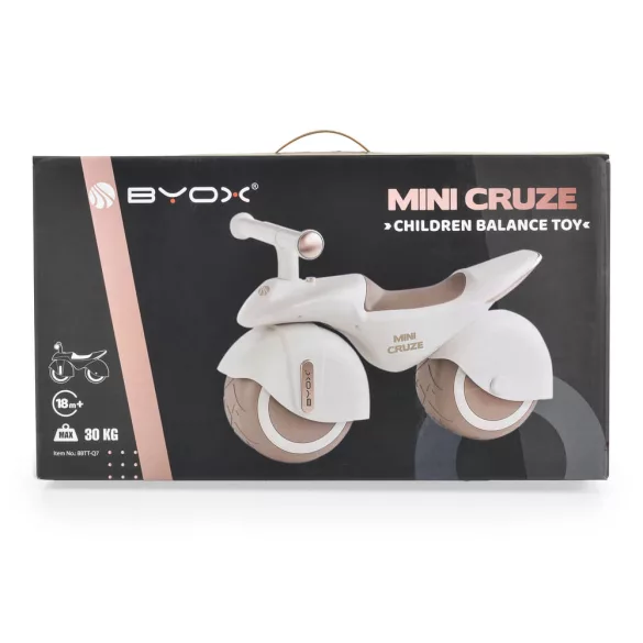 MINI CRUZE futóbicikli, ráülős járgány, kismotor, zenélő, óriás kerekekkel FEHÉR