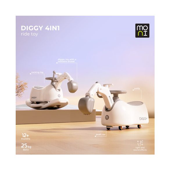 DIGGY 4in1 ráülős kotrógép+hinta+bili