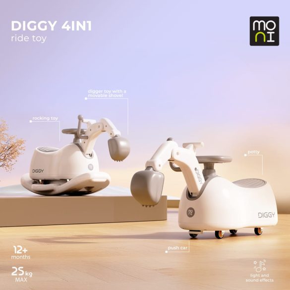 DIGGY 4in1 ráülős kotrógép+hinta+bili