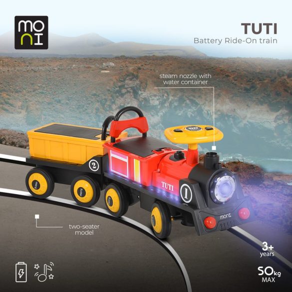 TUTI ráülős akkus vezethető kisvonat  2személyes 