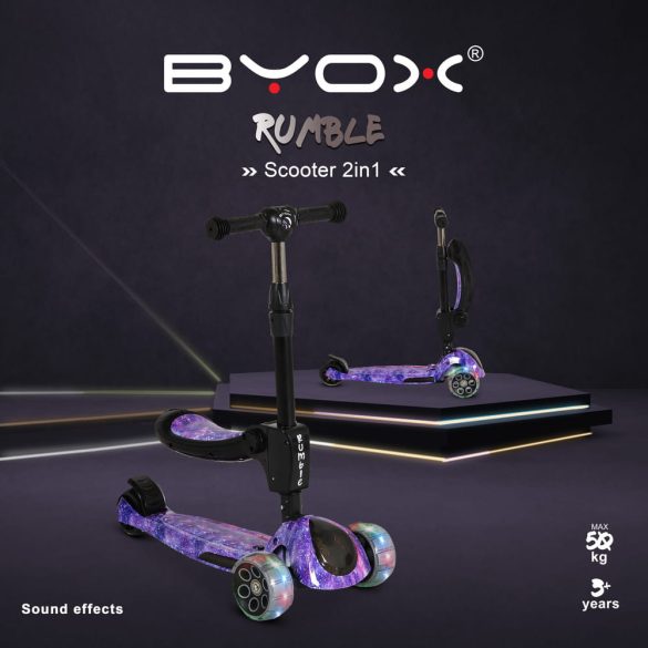 RUMBLE roller ráülős, átalakítható LILA/FEKETE