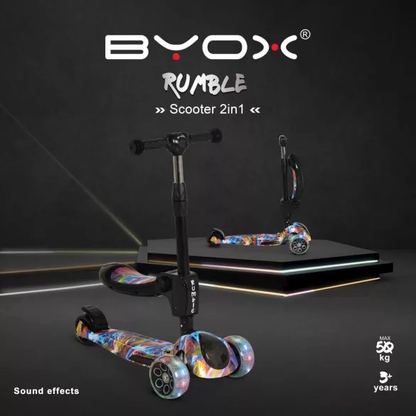 RUMBLE roller ráülős, átalakítható SZÍNES/FEKETE