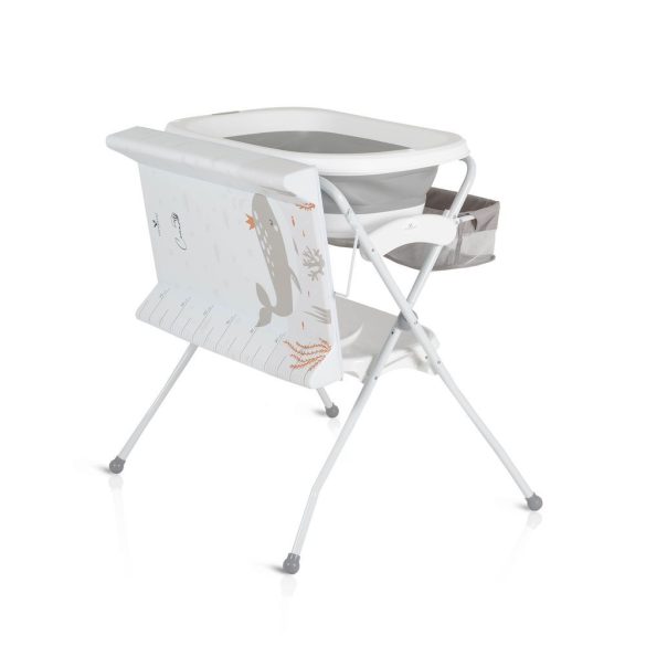 COMO összecsukható kád állvánnyal és pelenkázóval SZÜRKE