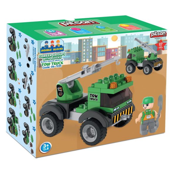 PILSAN építőjáték kis készlet TEHERAUTÓ ZÖLD