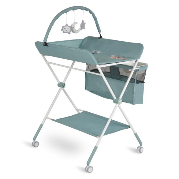 KASKADA multi pelenkázó asztal játékhíddal, tárolókkal MENTA