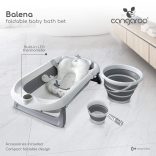 BALENA összecsukható kád vödrökkel, párnával kiegészítőkkel SZÜRKE