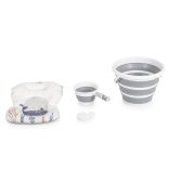 BALENA összecsukható kád vödrökkel, párnával kiegészítőkkel SZÜRKE