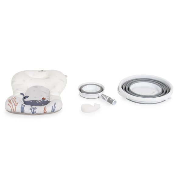 BALENA összecsukható kád vödrökkel, párnával kiegészítőkkel SZÜRKE