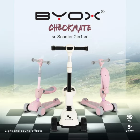 CHECKMATE roller ráülős, átalakítható 50kg-ig PINK