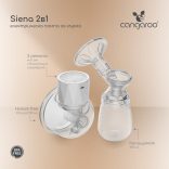 SIENA elektromos és kéz nélküli mellszívó 2in1, tölthető, 210ml