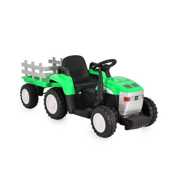 BO DALLAS elektromos traktor trélerrel 12V 140cm ZÖLD
