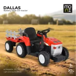 BO DALLAS elektromos traktor trélerrel 12V 140cm ZÖLD