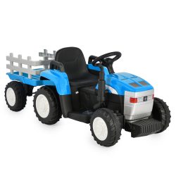 BO DALLAS elektromos traktor trélerrel 12V 140cm KÉK