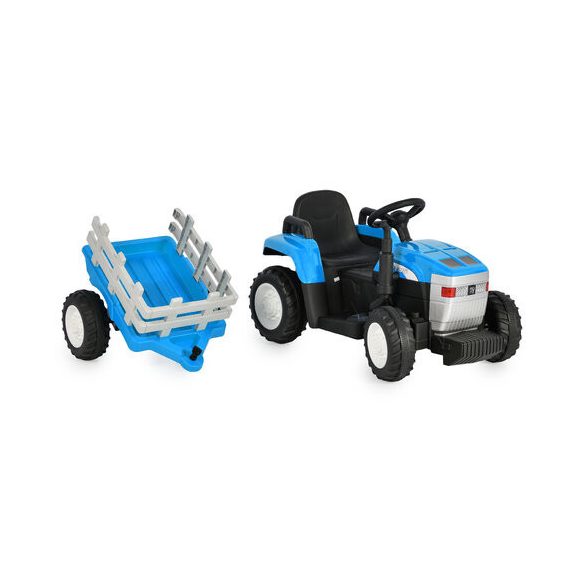 BO DALLAS elektromos traktor trélerrel 12V 140cm KÉK