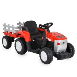 BO DALLAS elektromos traktor trélerrel 12V 140cm PIROS