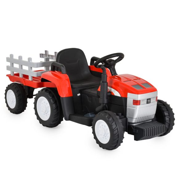BO DALLAS elektromos traktor trélerrel 12V 140cm PIROS