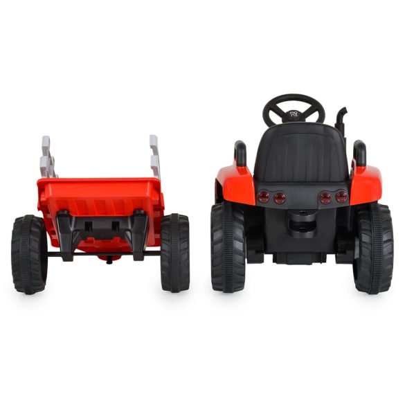 BO DALLAS elektromos traktor trélerrel 12V 140cm PIROS