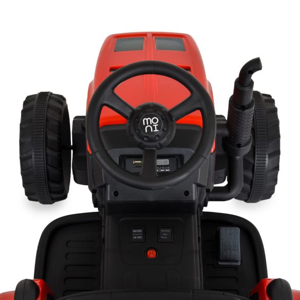 BO DALLAS elektromos traktor trélerrel 12V 140cm PIROS