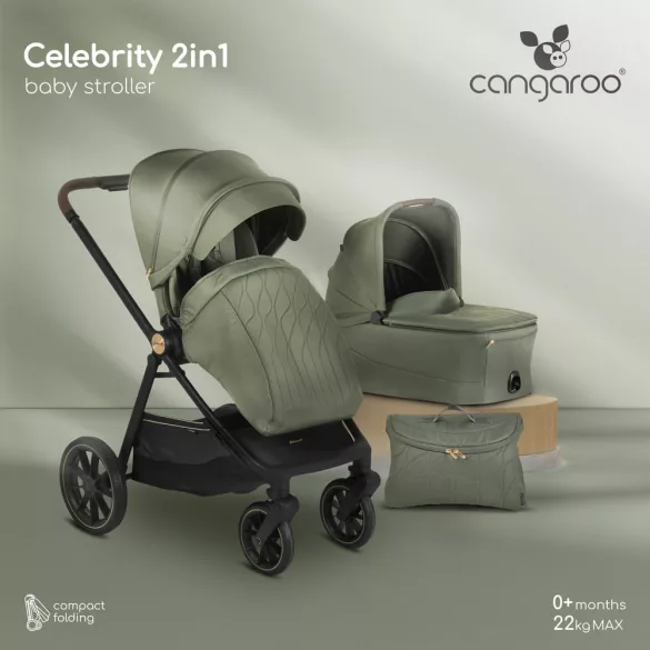 CELEBRITY  multifunkciós 2 részes 2IN1 babakocsi szett BÉZS