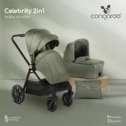  CELEBRITY  multifunkciós 2 részes 2IN1 babakocsi szett ZÖLD
