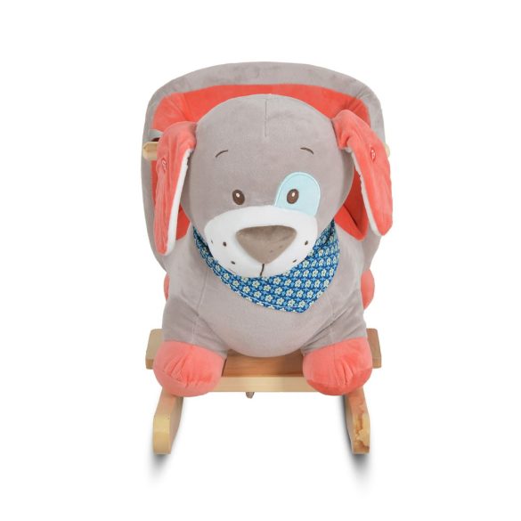 HINTÁZÓ kutyus plüss, zenélő, OLLIE  SZÜRKE/PIROS