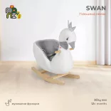 HINTÁZÓ hattyú plüss, zenélő FEHÉR