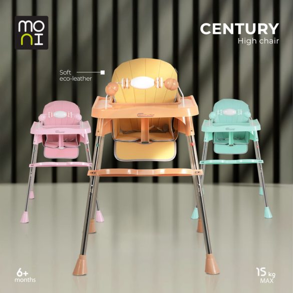 CENTURY etetőszék műanyag játékhíddal PINK