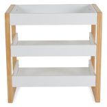 TIMBER fa pelenkázó állvány polccal FEHÉR/NATUR