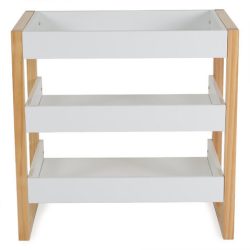 TIMBER fa pelenkázó állvány polccal FEHÉR/NATUR