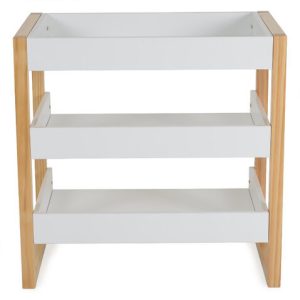 TIMBER fa pelenkázó állvány polccal FEHÉR/NATUR