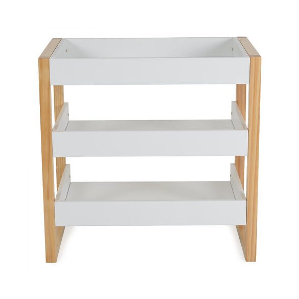 TIMBER fa pelenkázó állvány polccal FEHÉR/NATUR