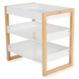 TIMBER fa pelenkázó állvány polccal FEHÉR/NATUR