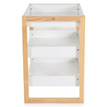 TIMBER fa pelenkázó állvány polccal FEHÉR/NATUR