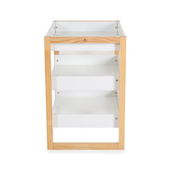 TIMBER fa pelenkázó állvány polccal FEHÉR/NATUR