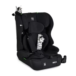   ROCK autós ülés 76-150cm, 2játékkal, pohártartó, belső öv, isofix nélkül FEKETE