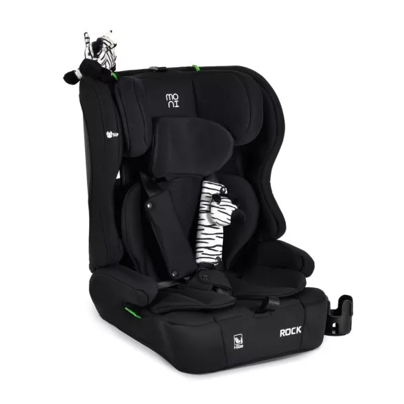 ROCK autós ülés 76-150cm, 2játékkal, pohártartó, belső öv, isofix nélkül FEKETE