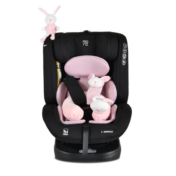 i-MAXX autós ülés, isofix, forgatható, 2 plüss+párna 40-150cm PINK
