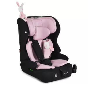 ROCK autós ülés 76-150cm, 2játékkal, pohártartó, belső öv, isofix nélkül PINK