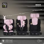 ROCK autós ülés 76-150cm, 2játékkal, pohártartó, belső öv, isofix nélkül PINK