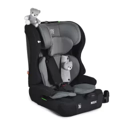   ROCK autós ülés 76-150cm, 2játékkal, pohártartó, belső öv, isofix nélkül SZÜRKE