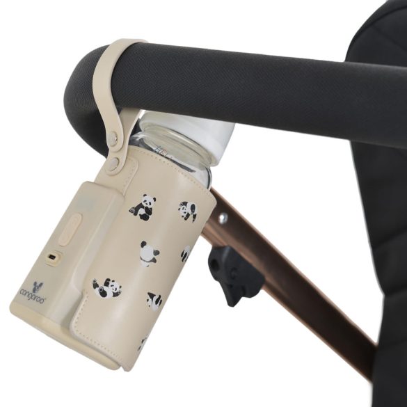 CALIENTE cumisüveg melegen tartó, hordozható, USB-C töltővel NAGY BÉZS